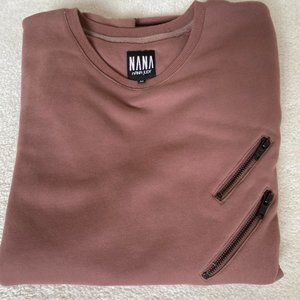 NANA JUDY Men Fleece Biker Chest Zipper Sweatshirt